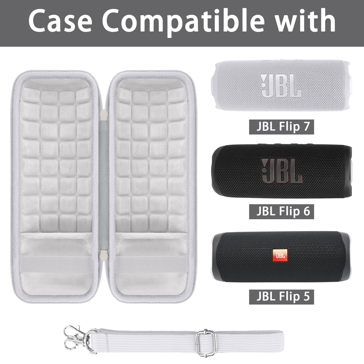 interior padding inside the co2CREA case protecting the JBL Flip 7/6/5
