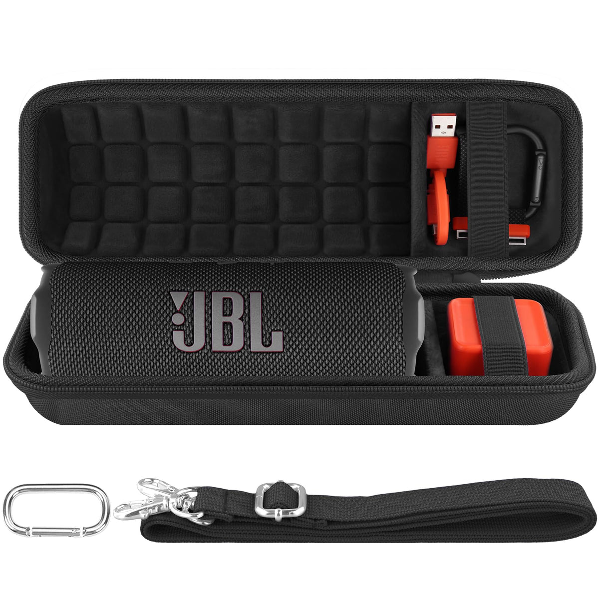 co2CREA hard case for JBL Flip 7, side view showing rugged travel protection