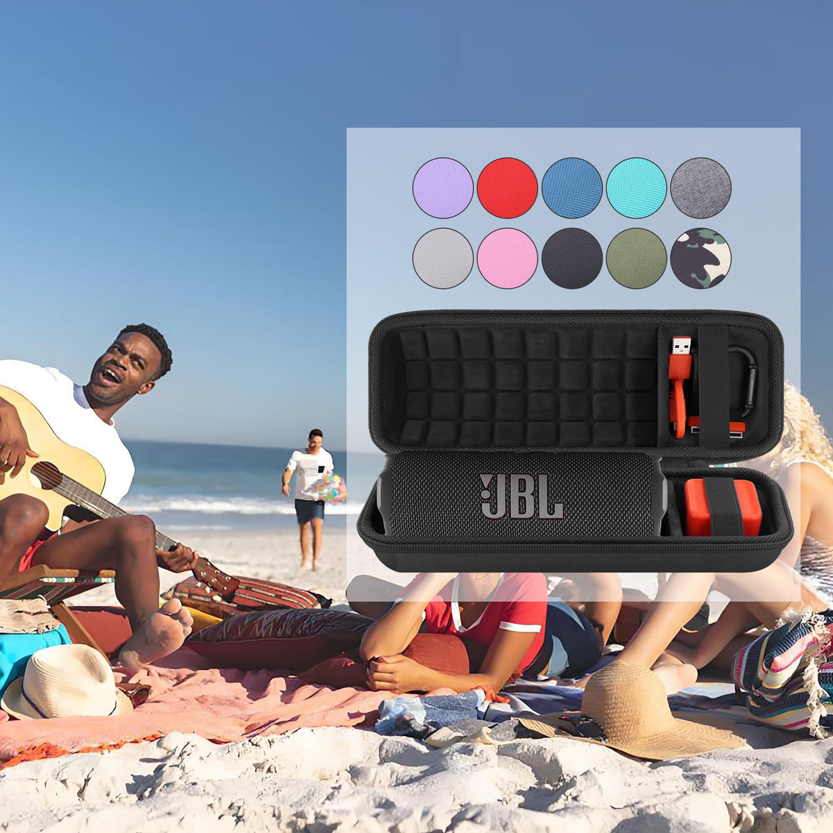 co2CREA case for JBL Flip 7, sturdy zipper for smooth opening