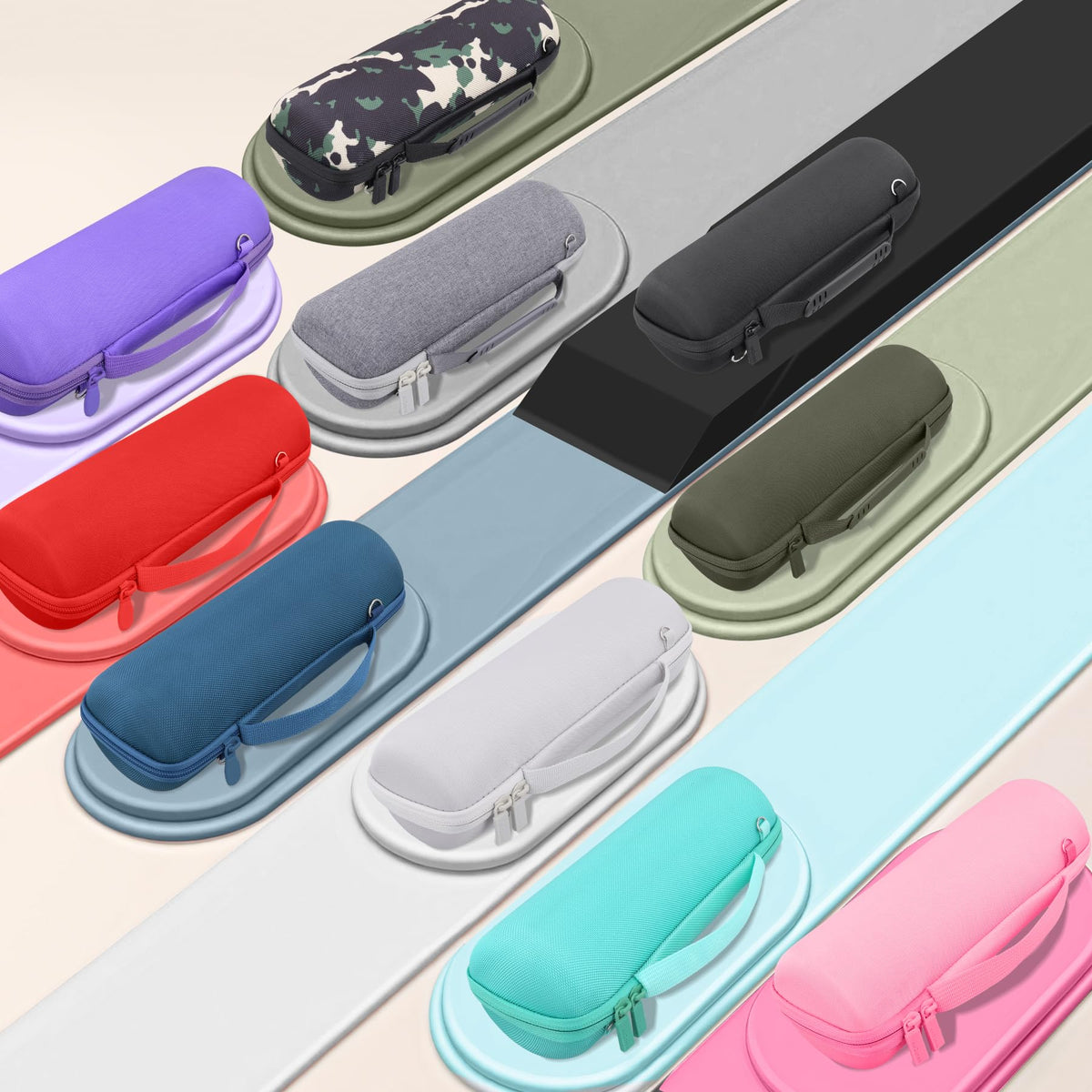 co2CREA case for JBL Flip 7, two pockets keep charger and cable organized