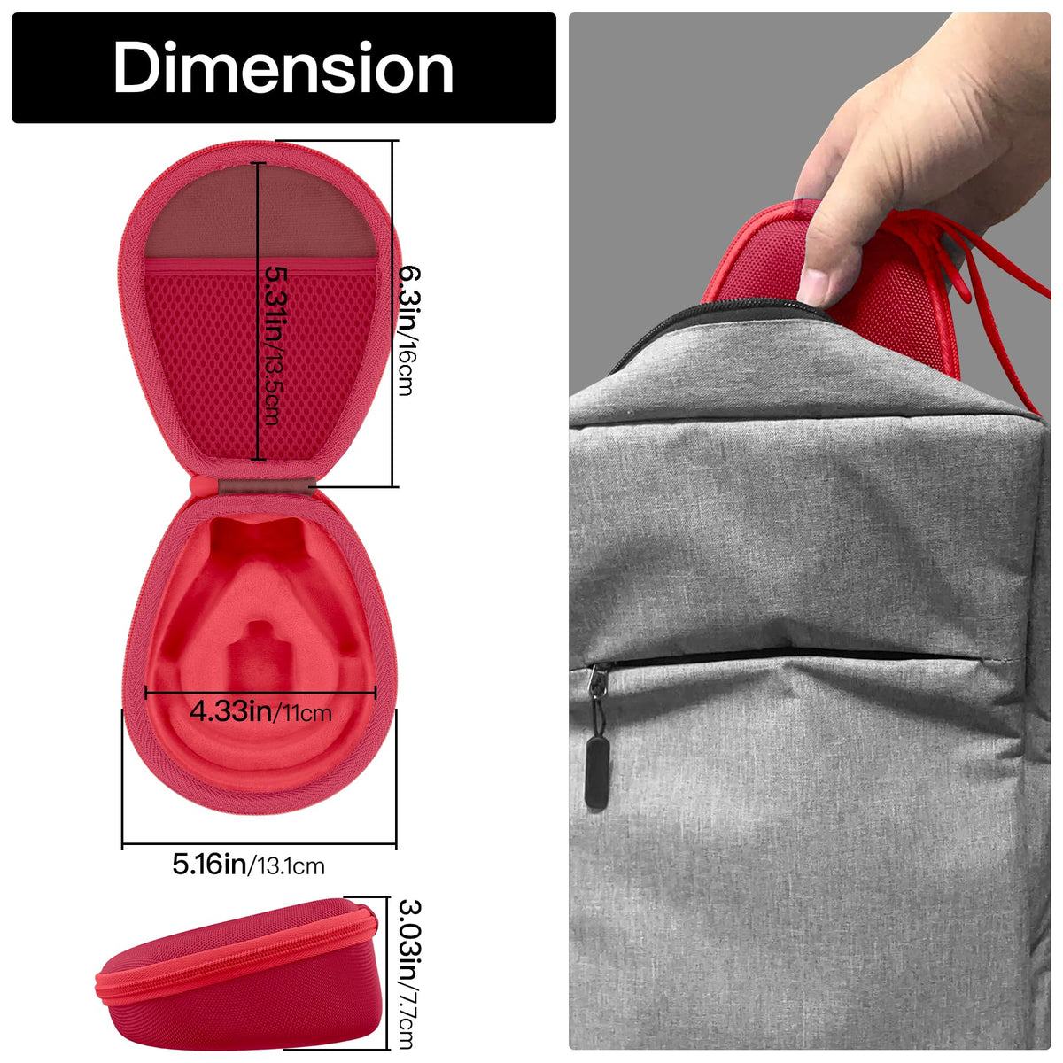 co2CREA hard case OpenSwim red, rugged protection for open-ear headphones