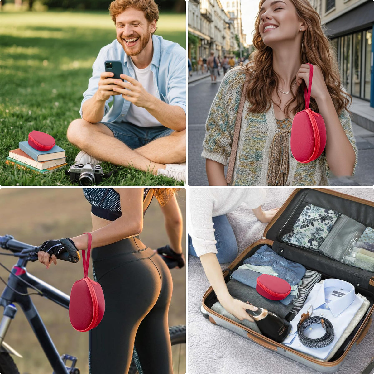 co2CREA hard case travel strap red, easy to carry on the go