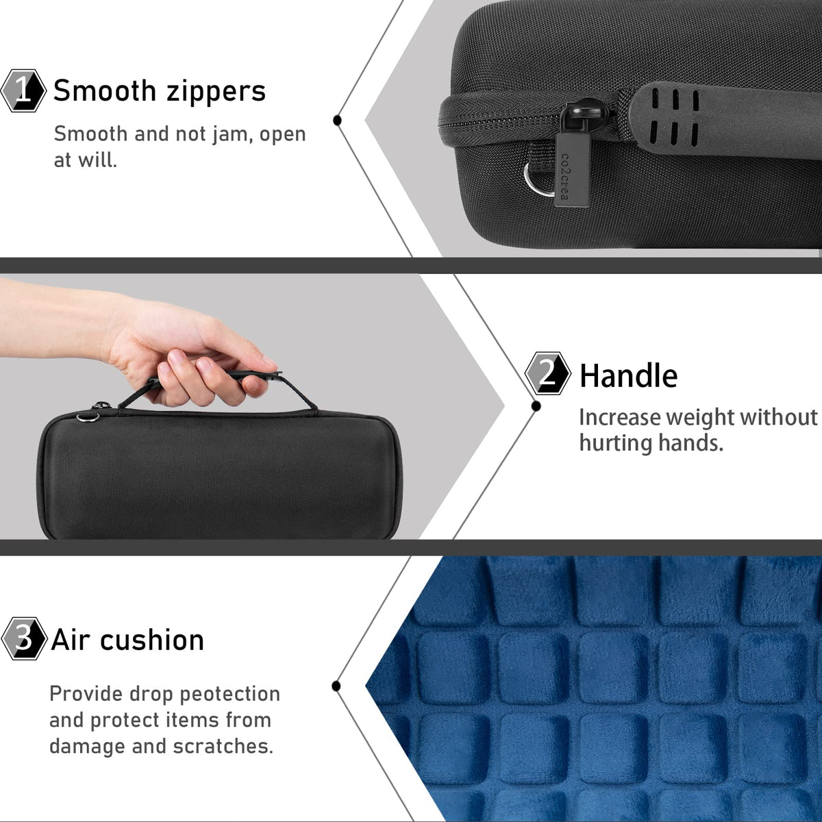 co2CREA detachable shoulder strap enables easy carrying.
