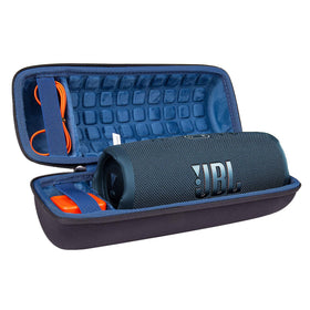 co2CREA hard travel case for JBL Charge 4/5 with outside black and inside blue protection