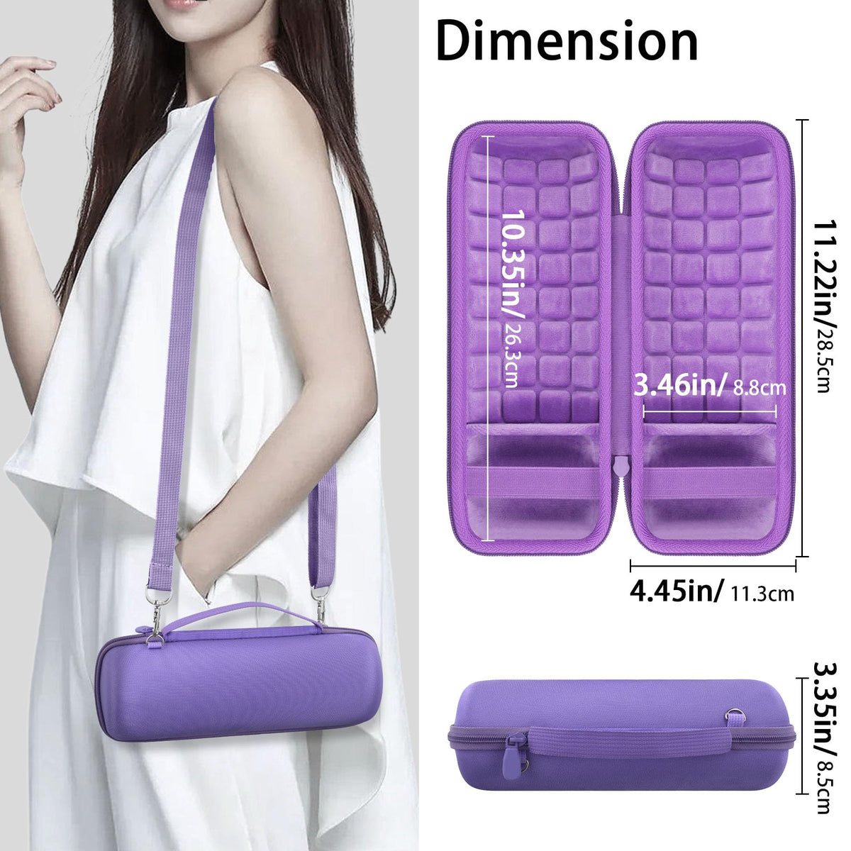 co2CREA purple case elastic strap secures accessories in place