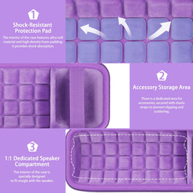 co2CREA purple case interior with soft padding and foam