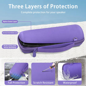 co2CREA purple case with detachable shoulder strap for easy carrying
