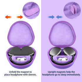 co2CREA carrying AirPods Max 2 in case with magnets engaging sleep mode