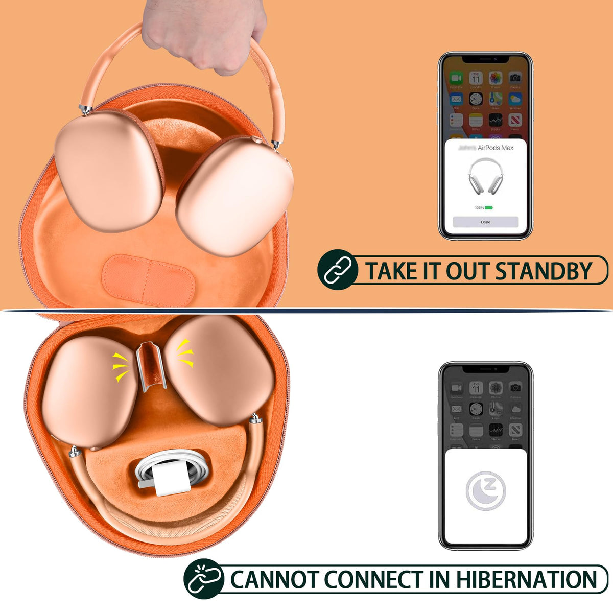 co2CREA case holding AirPods Max 2 showing snug fit and impact protection