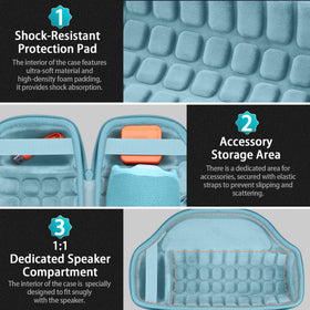 co2CREA JBL Charge 6 teal case comfortable hand strap simplifies handling.