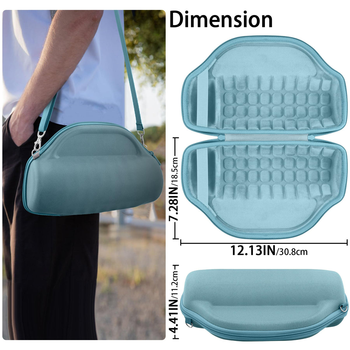 co2CREA JBL Charge 6 teal case compact design suits travel bags.