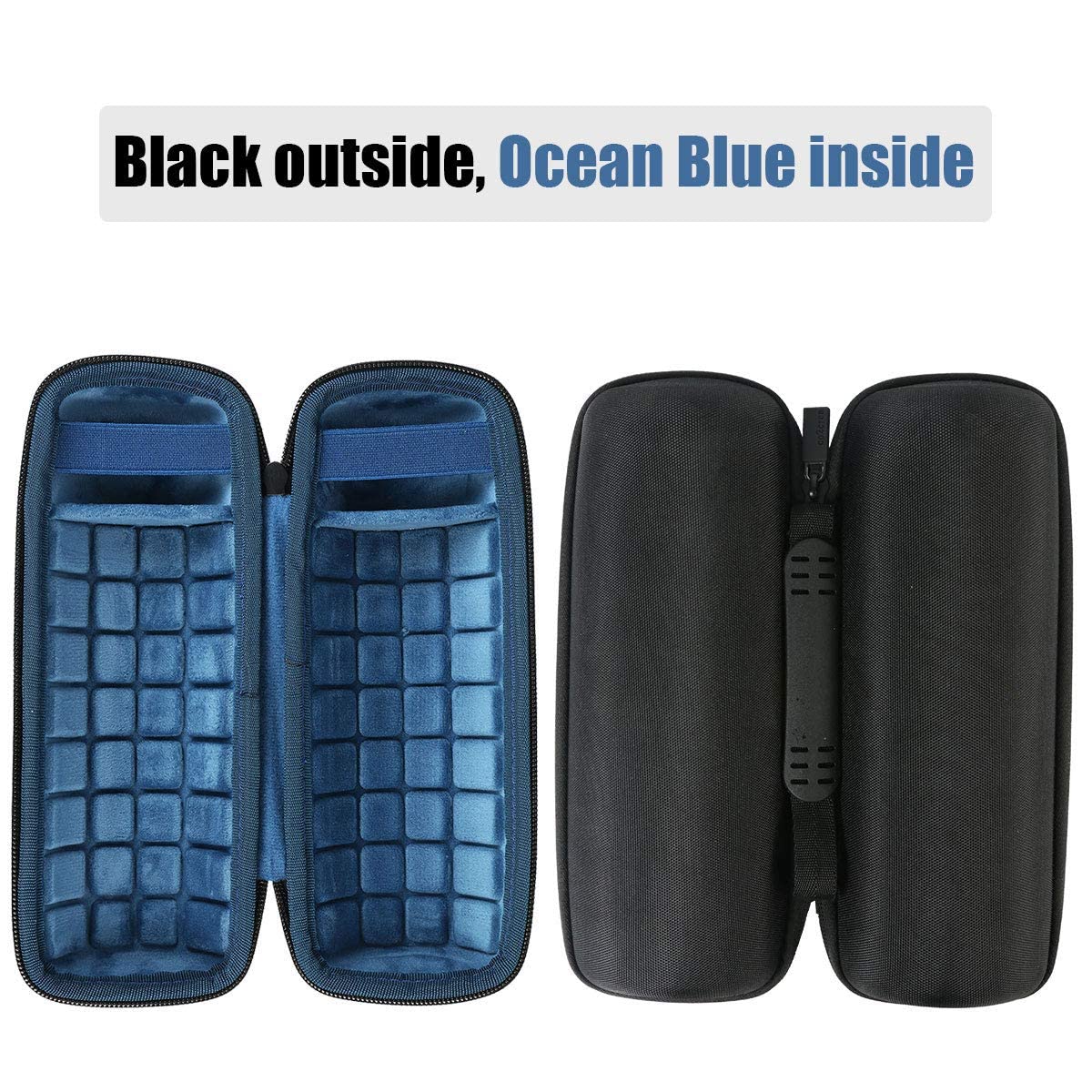 co2CREA JBL Flip case accessory compartments keep charger and cable secure.