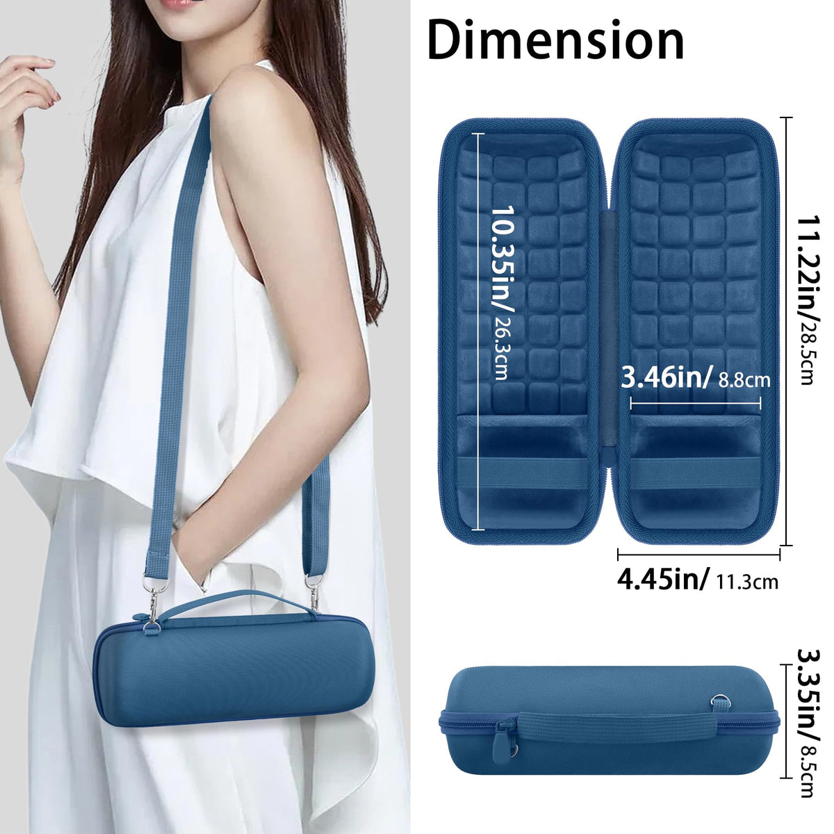 Sturdy zipper enables smooth opening and closing of the case.
