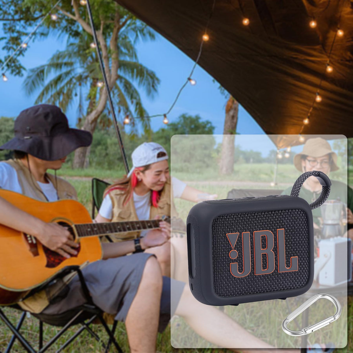 co2CREA JBL Go 4 black silicone case for portable protection.