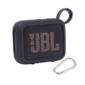 co2CREA JBL Go 4 silicone case with carabiner for easy travel attachment.