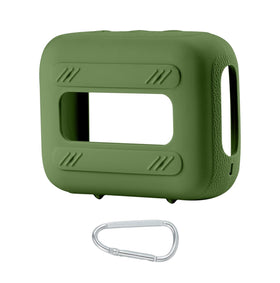 co2CREA JBL Go 4 silicone case green carabiner clip for travel.