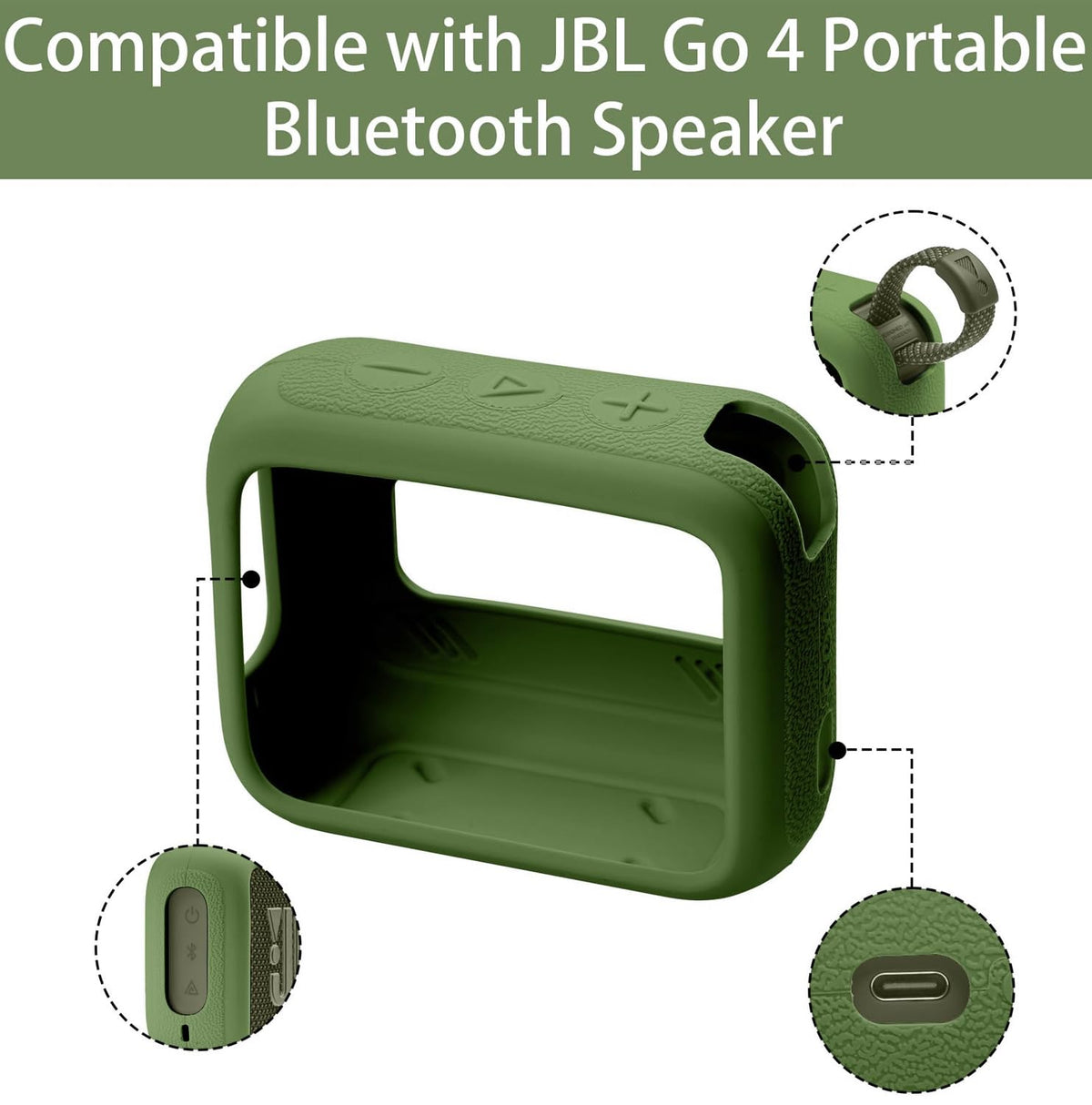 co2CREA JBL Go 4 silicone case green durable protection for everyday use.