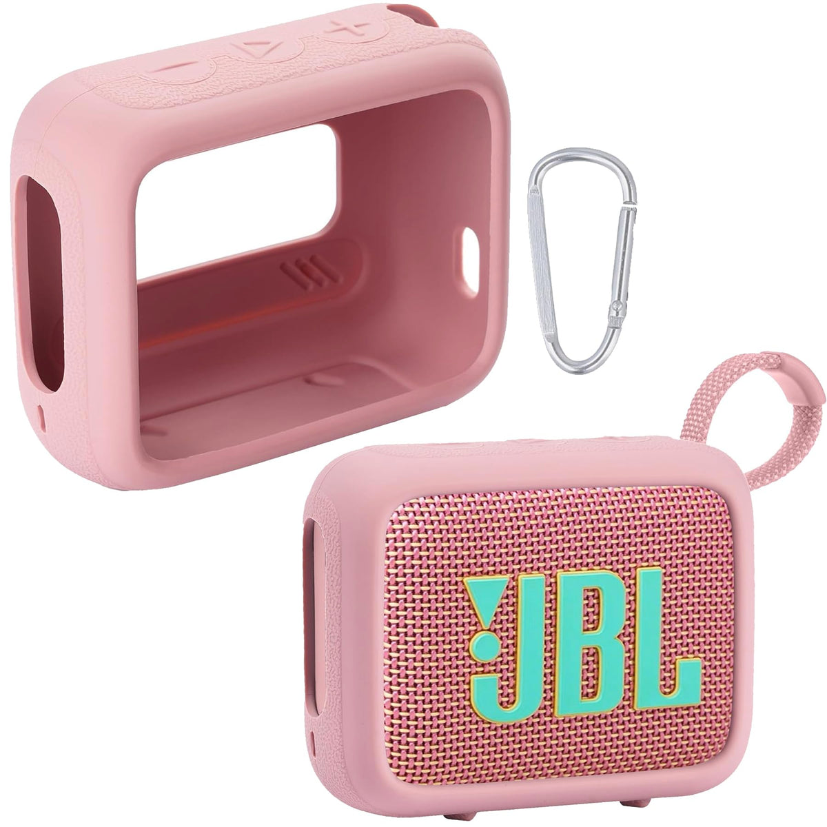 co2CREA JBL Go 4 pink silicone case snugly fits for quick on-the-go access