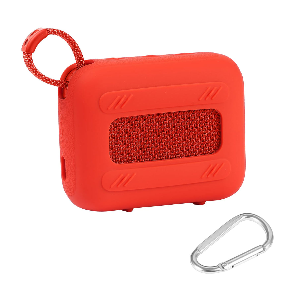 co2CREA JBL Go 4 red silicone case back view, enhanced grip