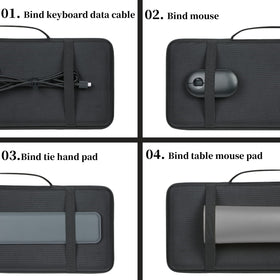 co2CREA case with keyboard and folded mousepad showing organized travel storage