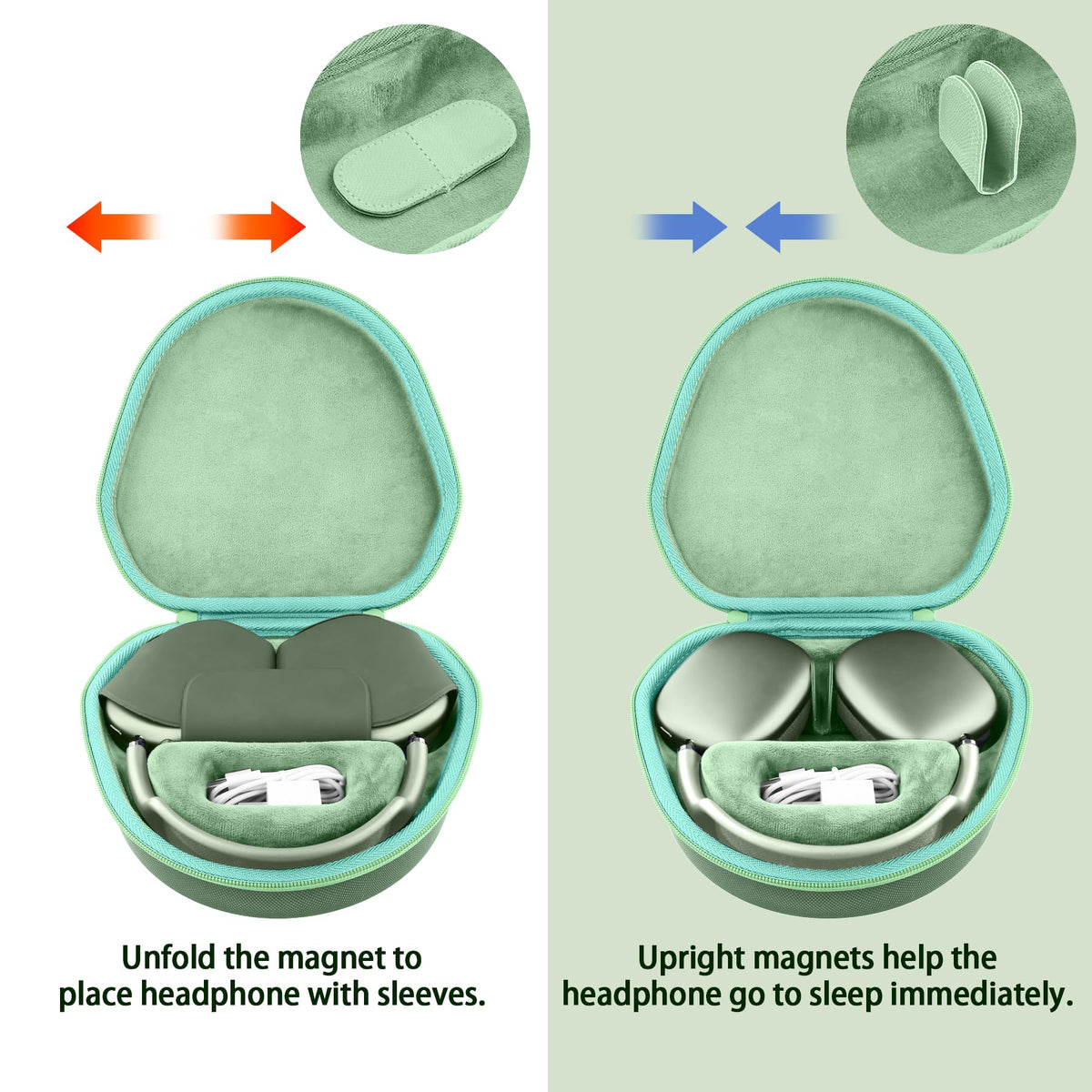 co2CREA magnetic base detail aligning to enable headphone sleep mode