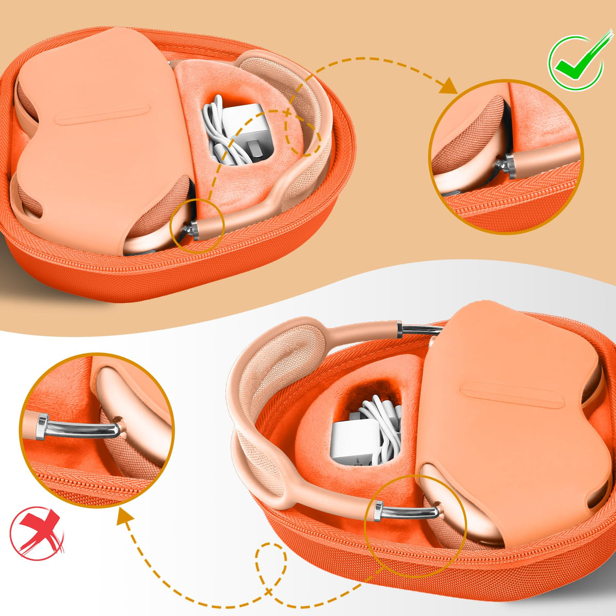 co2CREA open interior with soft lining protecting ear cups and finish