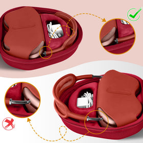 co2CREA red case close-up lining showing soft anti-static protection benefit