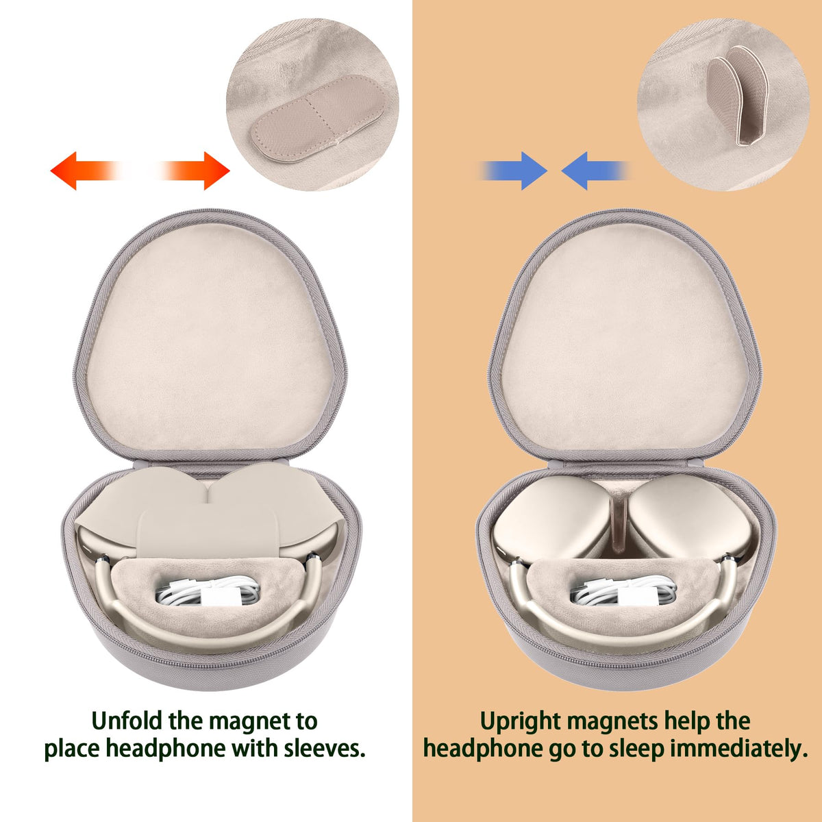 co2CREA sandstone case inner lining closeup showing soft anti-static fabric protection