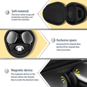 co2CREA case beside AirPods Max to show snug fit and correct scale
