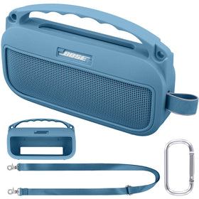 co2CREA soft silicone case for Bose SoundLink Flex Gen 2, blue, front view protects.