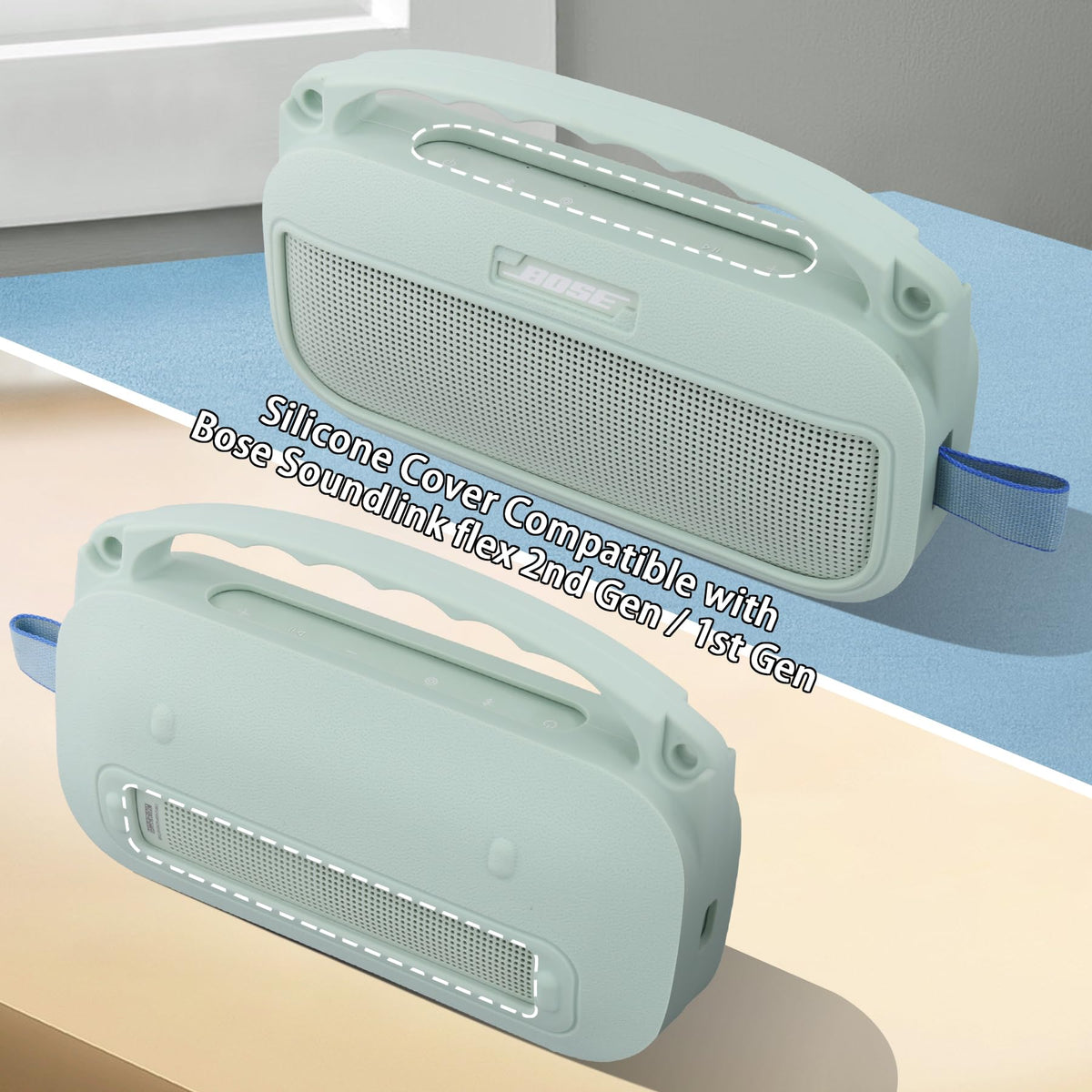 co2CREA mint silicone case with soft grip handle for comfortable handling.