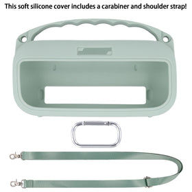 co2CREA mint case side view shows the built-in strap for hands-free carry.