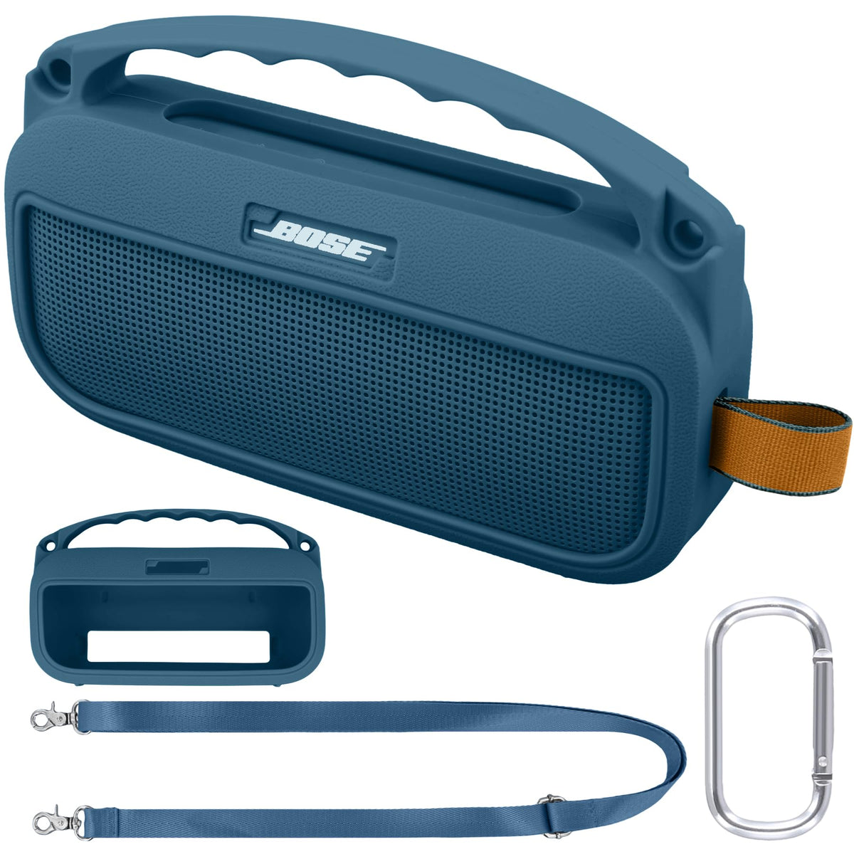 co2CREA Twilight Blue case on Bose SoundLink Flex Gen 2 front view, protective and stylish