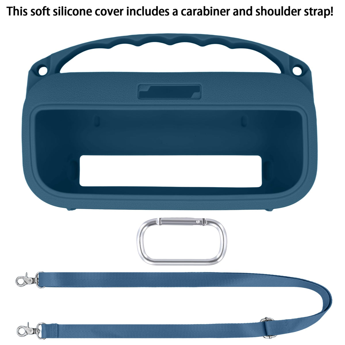 co2CREA Twilight Blue case on Bose SoundLink Flex Gen 2 side view, secure fit