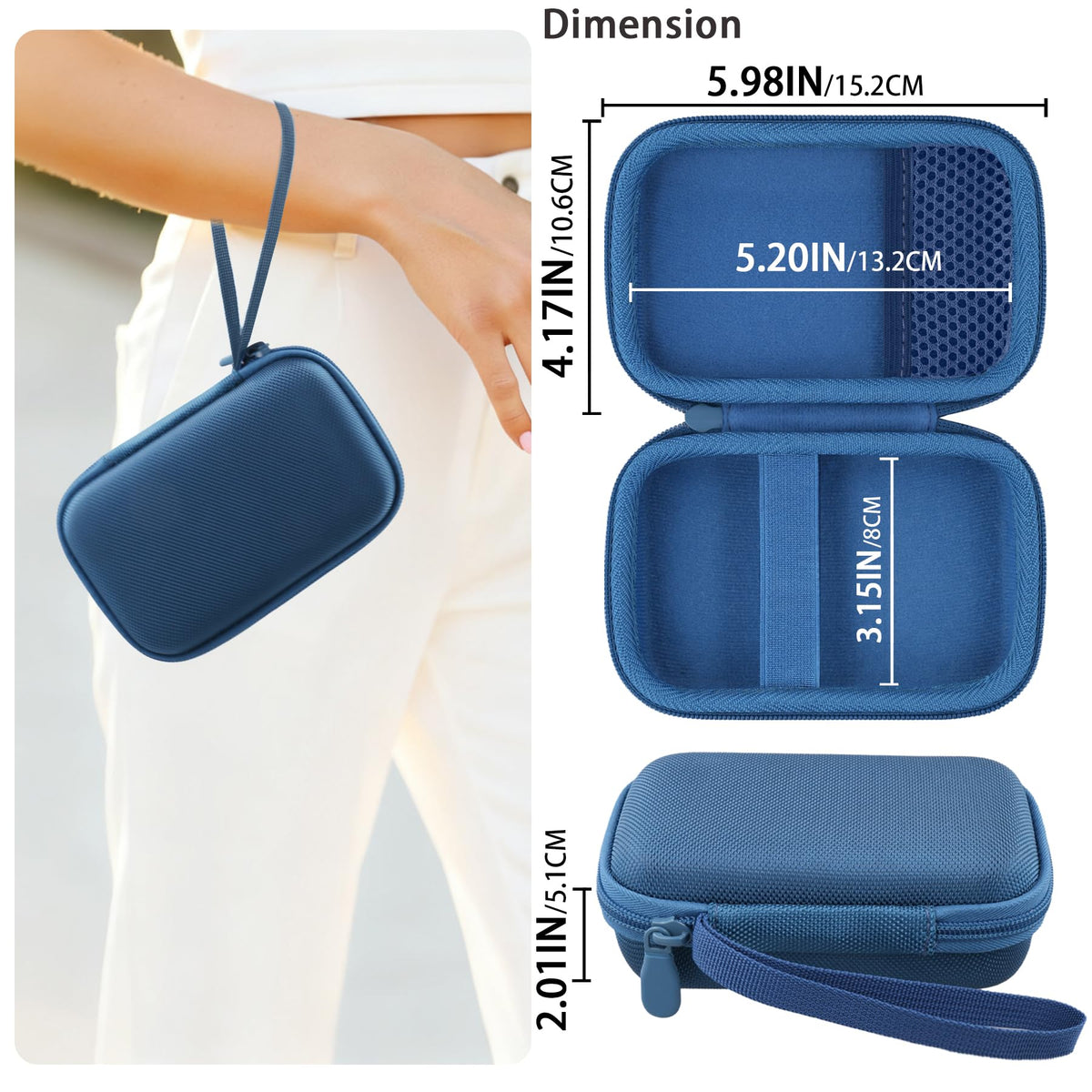 co2CREA case with speaker inside fitting into a travel backpack