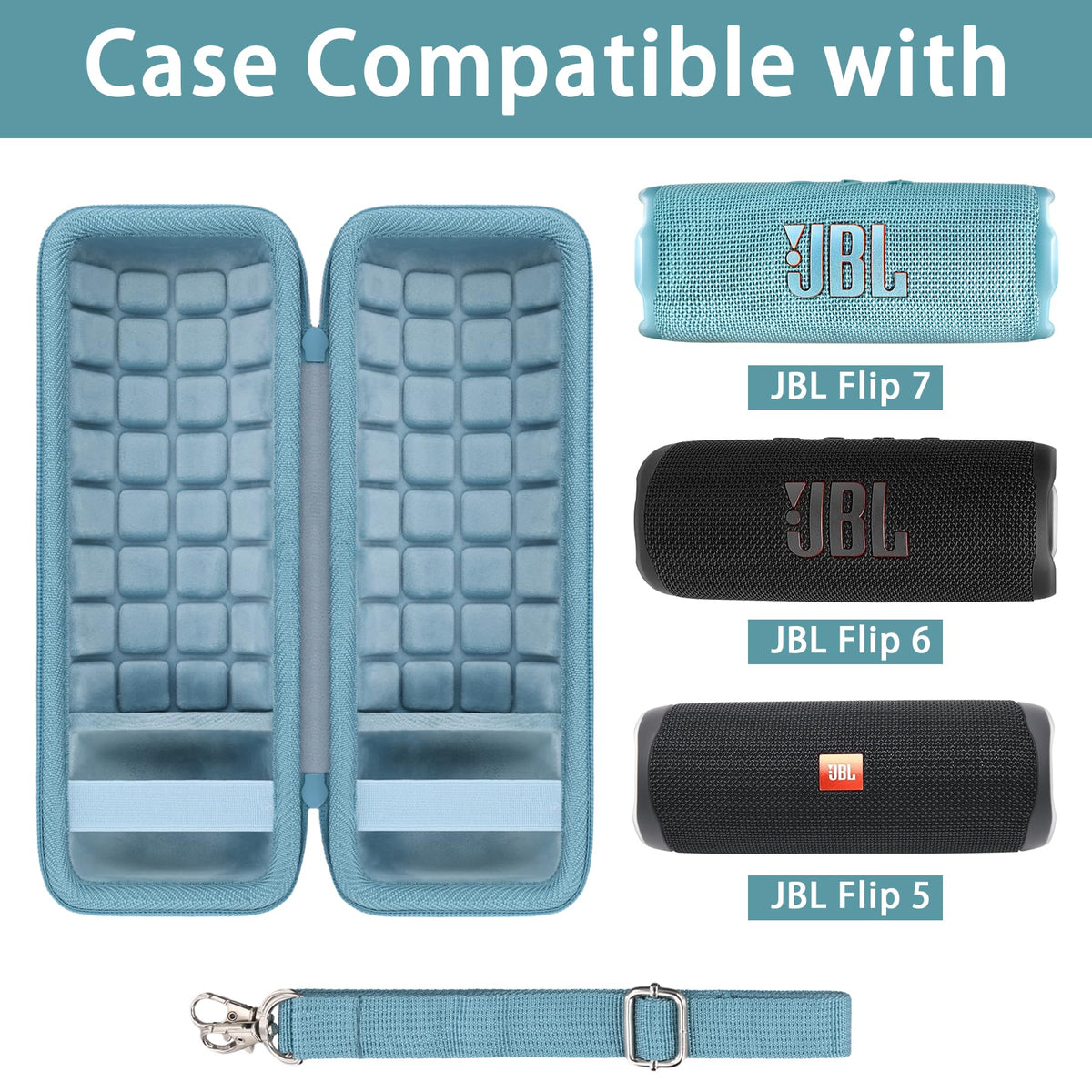 co2CREA teal case open interior shows soft lining and foam padding