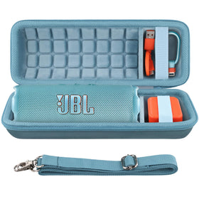 co2CREA teal hard case exterior protects JBL Flip speaker during travel