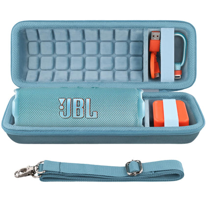 co2CREA teal hard case exterior protects JBL Flip speaker during travel