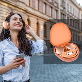 co2CREA orange case in travel bag scene showing practical travel protection