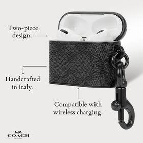 Coach case on wireless charger demonstrating charging compatibility benefit