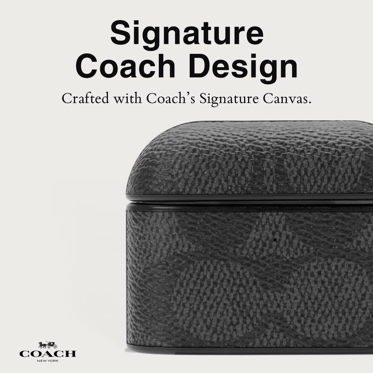 Coach case clipped to bag showing convenient access and secure carry