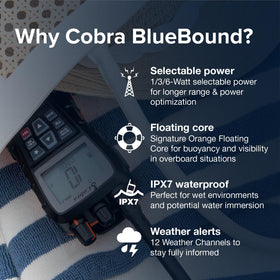 COBRA BlueBound 350 display screen provides clear visibility day or night on deck.