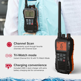 COBRA BlueBound 350 NOAA alerts keep you informed of weather and safety updates.