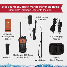 COBRA BlueBound 350 charges via USB-C for quick, convenient power on board.