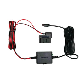 Cobra hardwire kit front view showing OBD-II plug and cable, neat permanent power