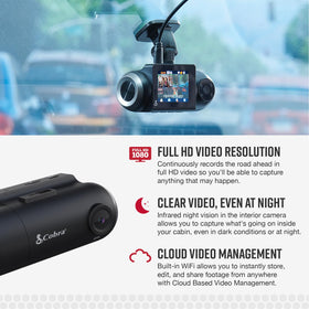 Cobra RAD 700i built-in Wi-Fi and GPS for cloud sharing and precise location data.