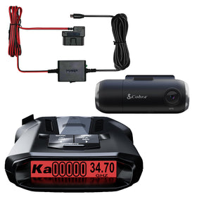 Cobra RAD 700i radar detector front view with long-range alerts for safer driving.