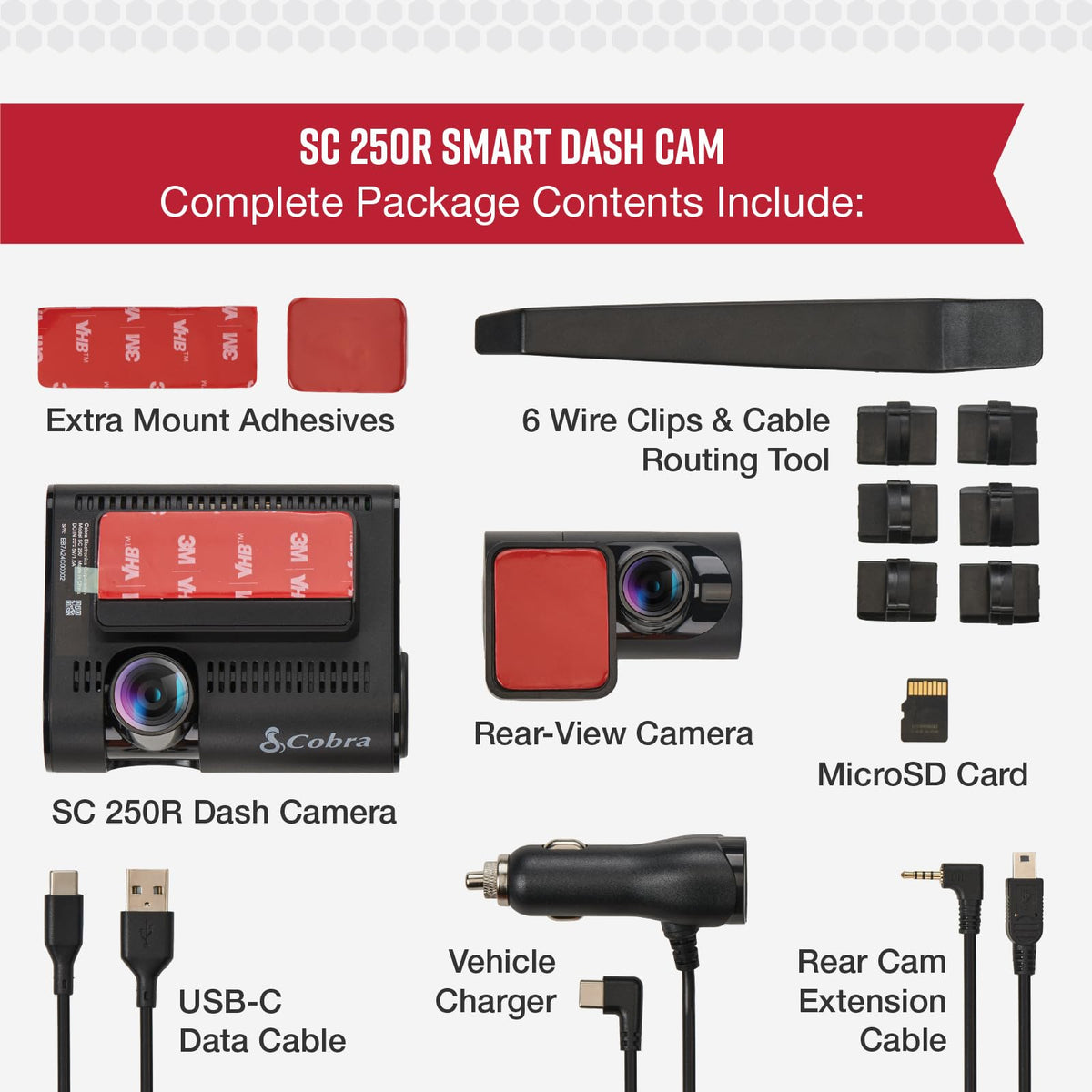 Cobra SC 250R Trip Clips enable shareable time-lapse drive videos.