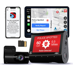 Cobra SC 250R front camera delivers true 4K clarity for clear license plate capture.