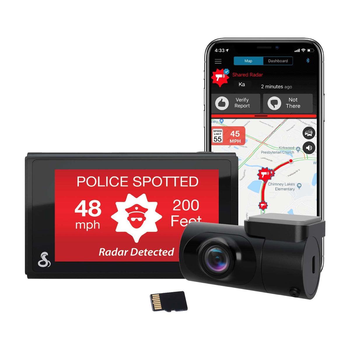 Cobra SC 200D front camera captures the road ahead in Quad HD for clear evidence